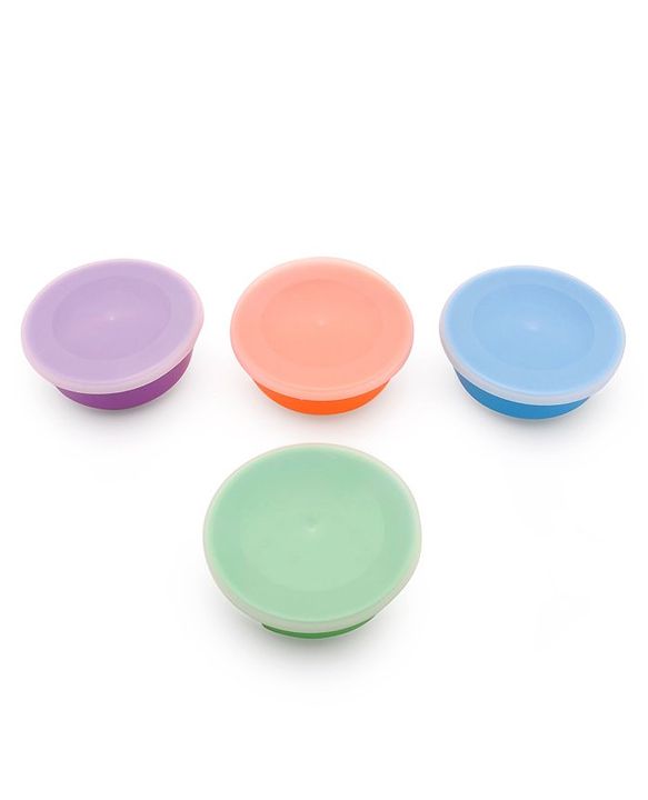 Babyhug Feeding Bowl With Lid & Spoon Pack of 4 - Multicolour