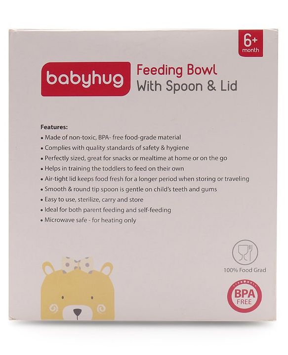 Babyhug Feeding Bowl With Lid & Spoon Pack of 4 - Multicolour