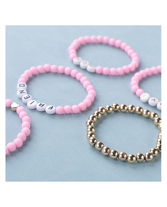 Pine Kids Free Size Bracelets Pack of 5-  Pink