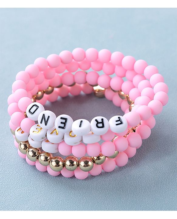 Pine Kids Free Size Bracelets Pack of 5-  Pink