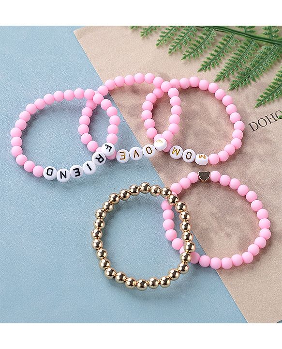 Pine Kids Free Size Bracelets Pack of 5-  Pink