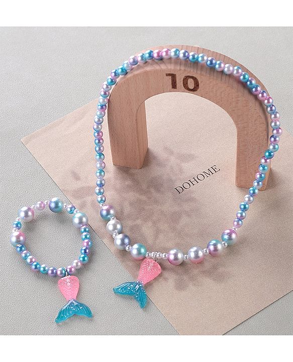 Babyhug Free Size Neck Piece & Bracelet Set- Multicolor