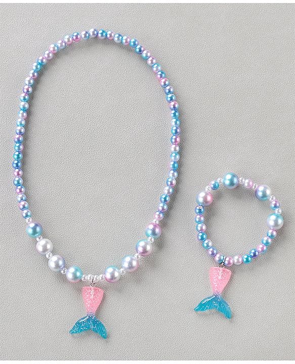 Babyhug Free Size Neck Piece & Bracelet Set- Multicolor