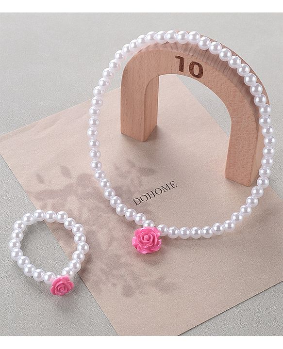 Babyhug Free Size Neck Piece & Bracelet Set- Multicolor