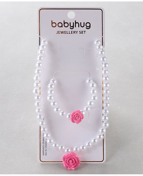 Babyhug Free Size Neck Piece & Bracelet Set- Multicolor