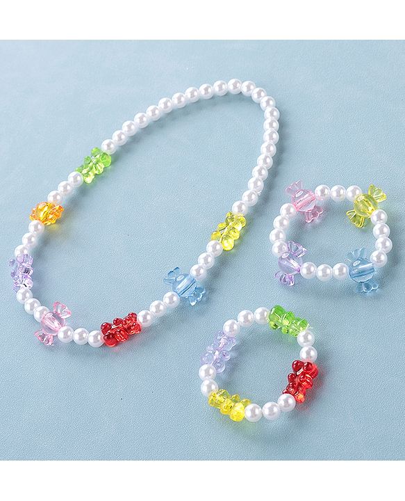 Babyhug Free Size Jewellery Set Pearl & Candy Detailing- Multicolor