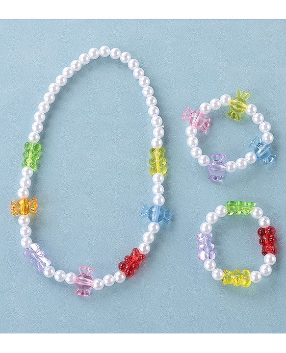 Babyhug Free Size Jewellery Set Pearl & Candy Detailing- Multicolor