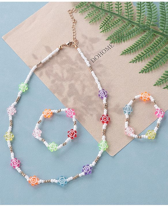 Babyhug Free Size Jewellery Set Floral Design- Multicolor