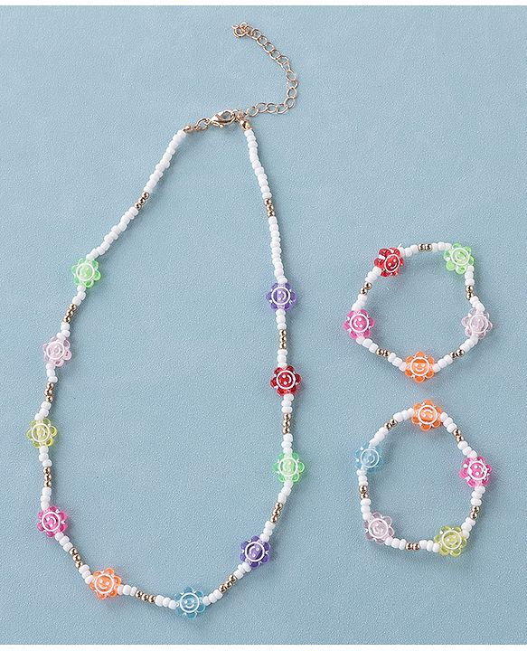 Babyhug Free Size Jewellery Set Floral Design- Multicolor