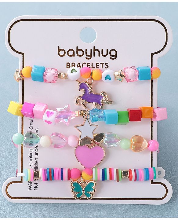 Babyhug Free Size Bracelets Pack of 4- Multicolor