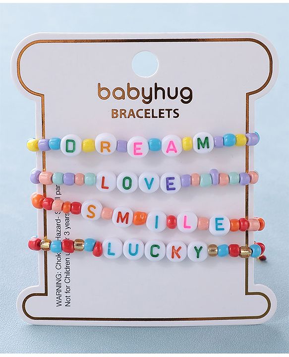 Babyhug Bracelets Free Size Pack of 4  - Multicolor