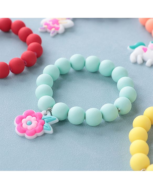 Babyhug Free Size Bracelets Floral Design Pack of 6- Multicolor