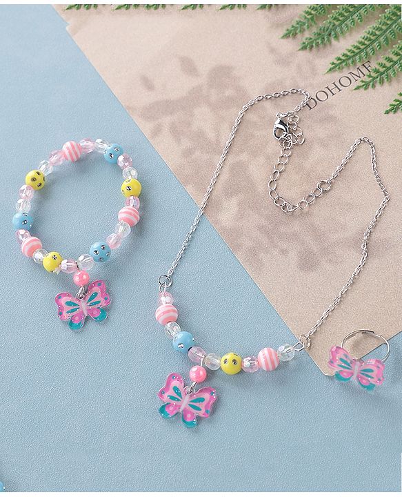 Babyhug Free Size Jewellery Set Butterfly Design- Multicolor