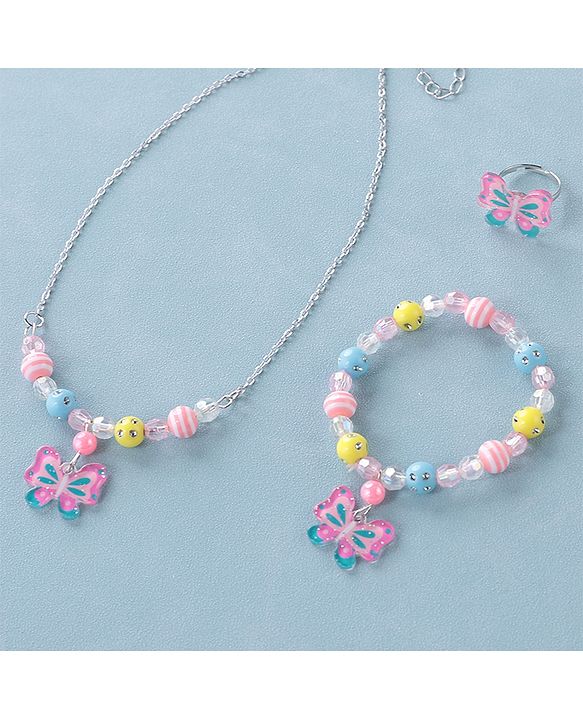 Babyhug Free Size Jewellery Set Butterfly Design- Multicolor