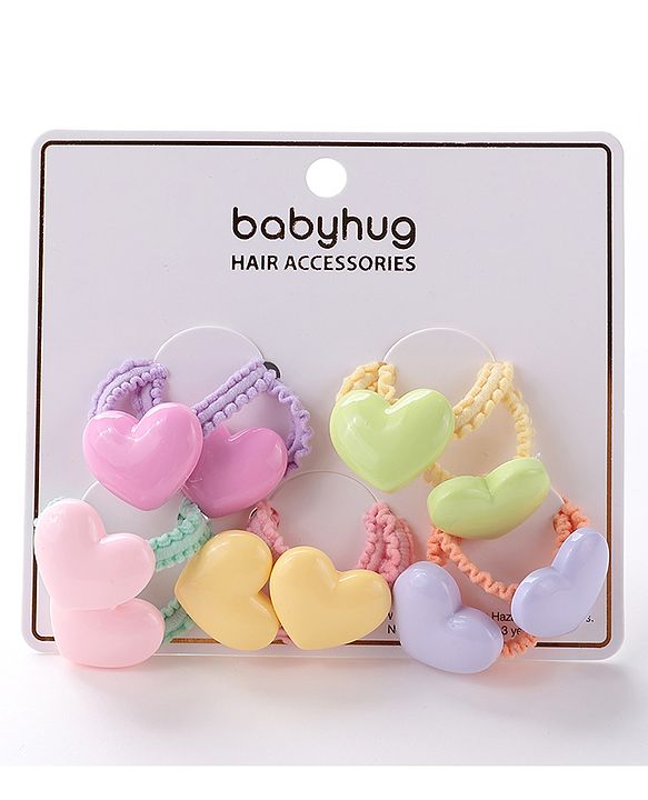 Babyhug Rubber Bands & Scrunchies Sets Pack of 10 - Orange & Yellow