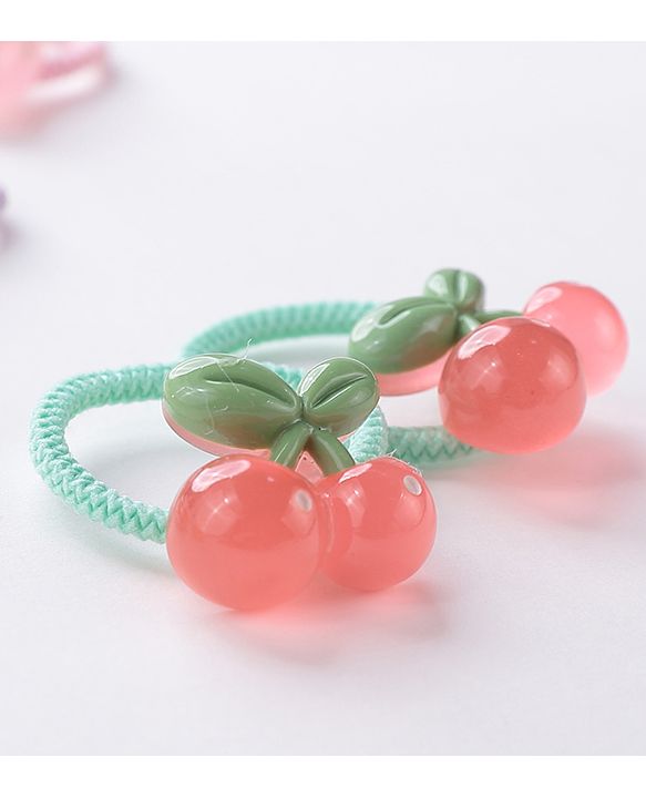 Babyhug Rubber Bands & Scrunchies Sets Pack of 10 - Green & Yellow