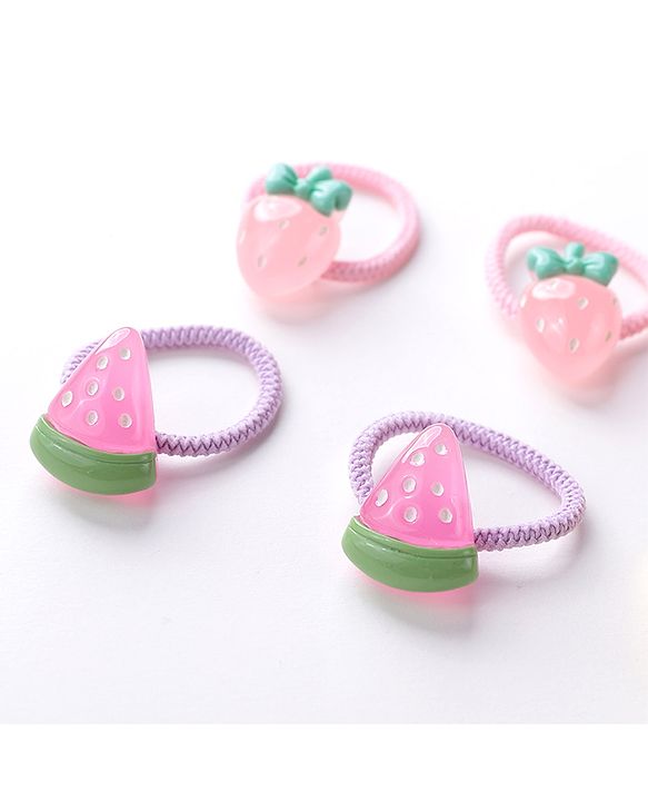 Babyhug Rubber Bands & Scrunchies Sets Pack of 10 - Green & Yellow