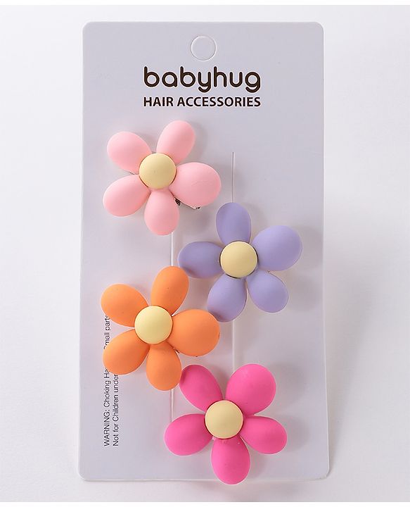 Babyhug Flower Applique Hair Pins & Clips - Multicolor