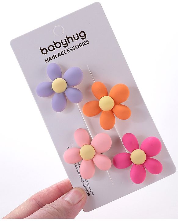 Babyhug Flower Applique Hair Pins & Clips - Multicolor