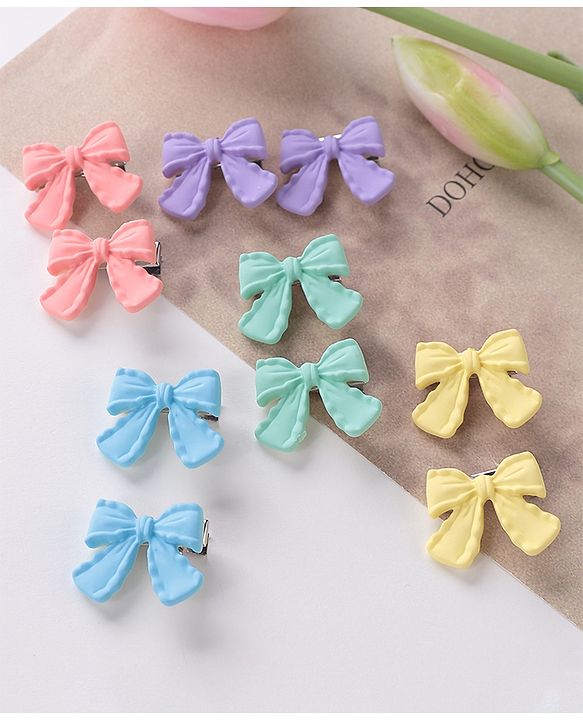 Babyhug Free Size Hair Clips Bow & Butterfly Clips  Pack of 10 - Multicolor