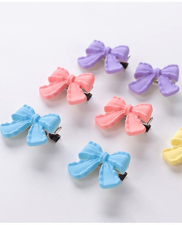 Babyhug Free Size Hair Clips Bow & Butterfly Clips  Pack of 10 - Multicolor