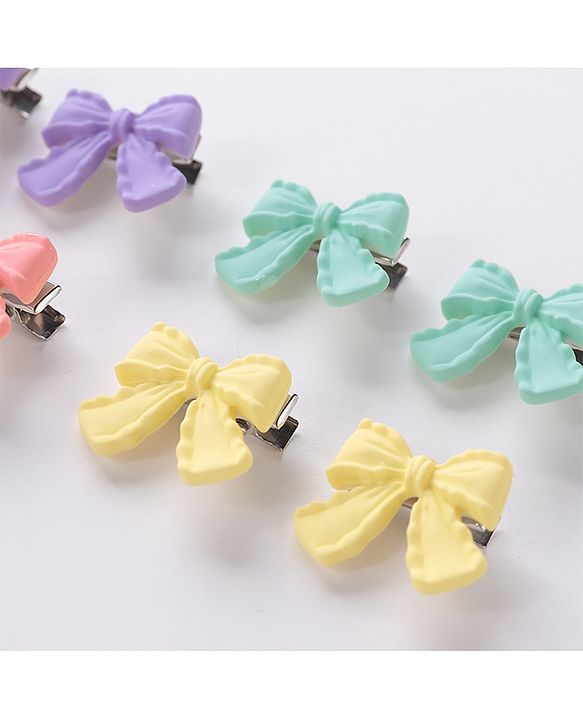 Babyhug Free Size Hair Clips Bow & Butterfly Clips  Pack of 10 - Multicolor