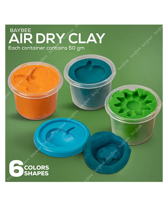 baybee Air Dry Clay Dough Toys for Kids, Arts & Craft with 6 Colors, 4  Shapes (Small) - Air Dry Clay Dough Toys for Kids, Arts & Craft with 6  Colors, 4