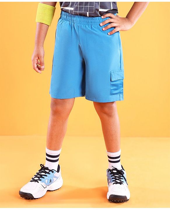 Pine Active Solid Shorts With Pocket- Blue