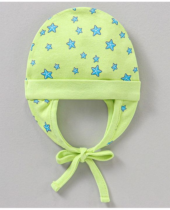 Babyhug 100% Cotton Cap Green - Diameter 16 cm