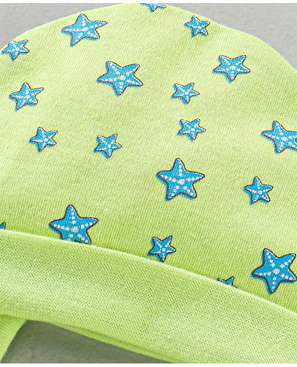 Babyhug 100% Cotton Cap Green - Diameter 16 cm