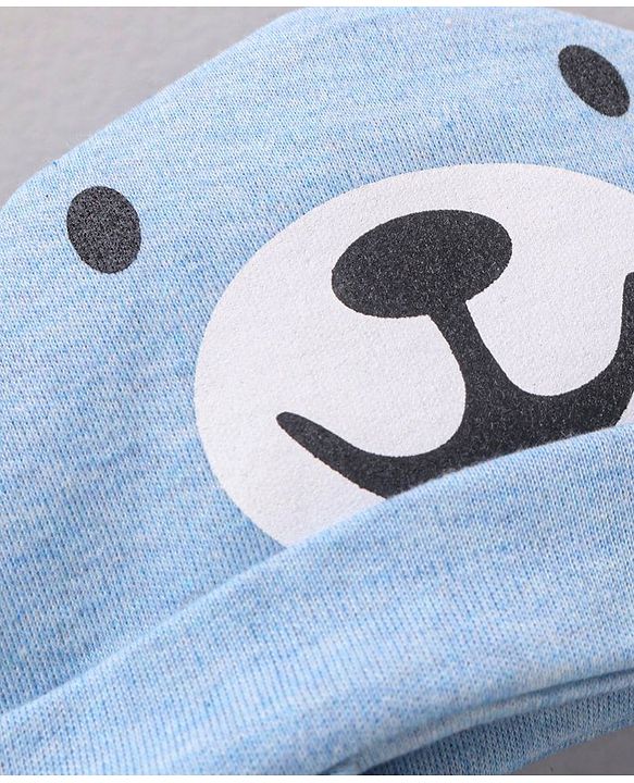 Babyhug Tie Knot Cap Dog Face Print Blue - Diameter 16 cm