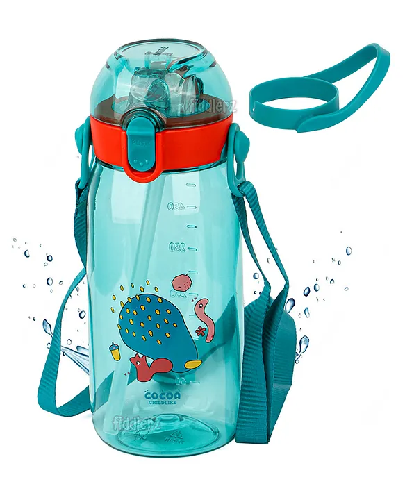 FIDDLERZ Cute Water Bottle Cute Leak Proof Push Button - Blue 550