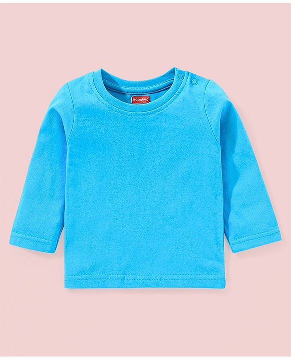 Babyhug 100% Cotton Full Sleeves T-Shirt & Dungaree Stripes & Monkey Print - Blue
