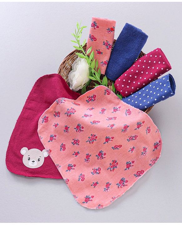 Babyhug Terry Hand and Face Towel Pack of 6 - Multicolor