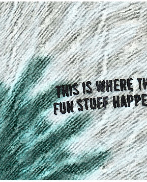 Pine Kids Full Sleeves Bio Washed Tie Dyed Crew Neck Sweatshirt & Lounge Pant - Green