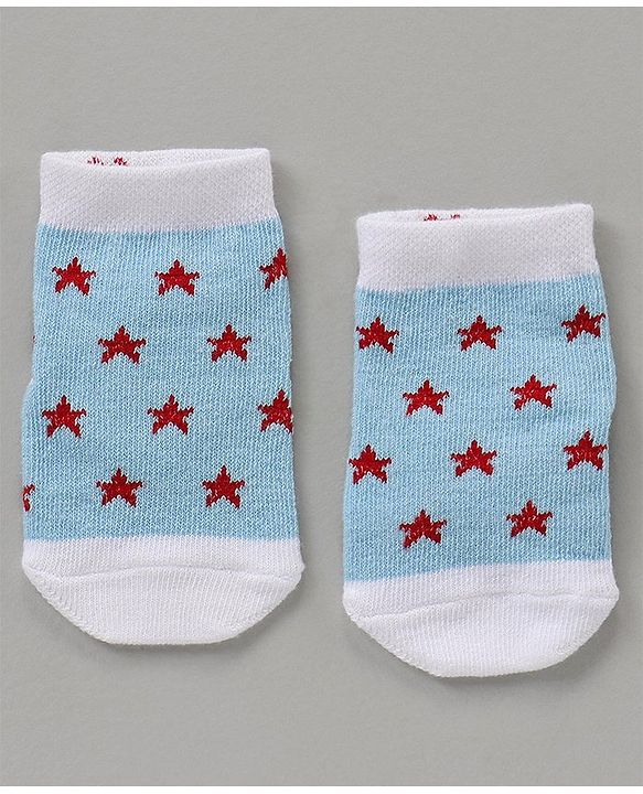Cute Walk by Babyhug Ankle Length Antibacterial Socks Star & Clouds Print Pack Of 3 - Multicolor