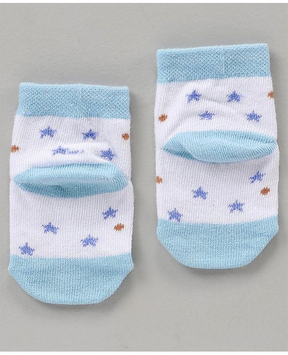 Cute Walk by Babyhug Ankle Length Antibacterial Socks Star & Clouds Print Pack Of 3 - Multicolor