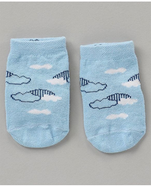 Cute Walk by Babyhug Ankle Length Antibacterial Socks Star & Clouds Print Pack Of 3 - Multicolor