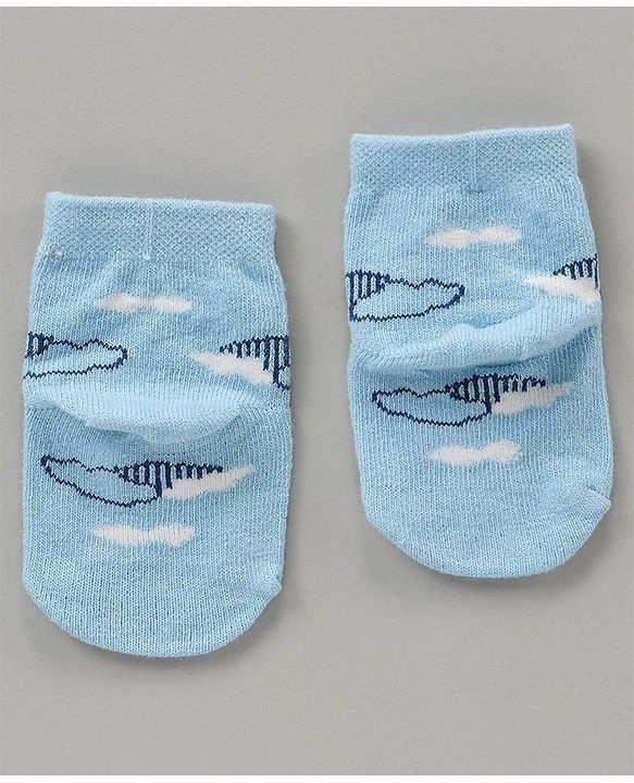 Cute Walk by Babyhug Ankle Length Antibacterial Socks Star & Clouds Print Pack Of 3 - Multicolor