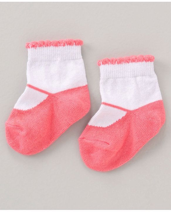 Cute Walk by Babyhug Anti Bacterial Ankle Length Non Terry Socks Flower Print Pack of 5 Pair - Pink