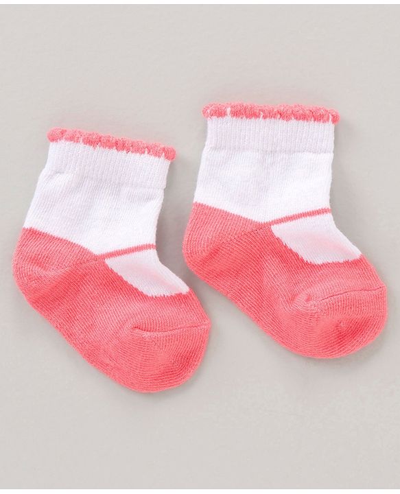 Cute Walk by Babyhug Anti Bacterial Ankle Length Non Terry Socks Flower Print Pack of 5 Pair - Pink