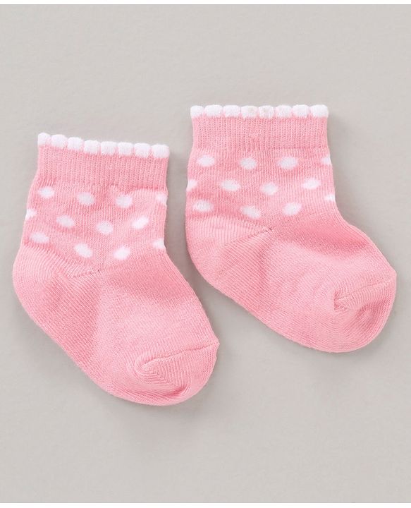 Cute Walk by Babyhug Anti Bacterial Ankle Length Non Terry Socks Flower Print Pack of 5 Pair - Pink