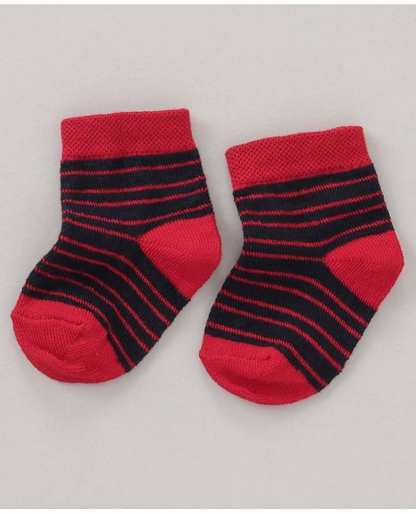 Cute Walk by Babyhug Anti Bacterial Ankle Length Non Terry Socks Strips Pack of 5 Pair - Multicolour
