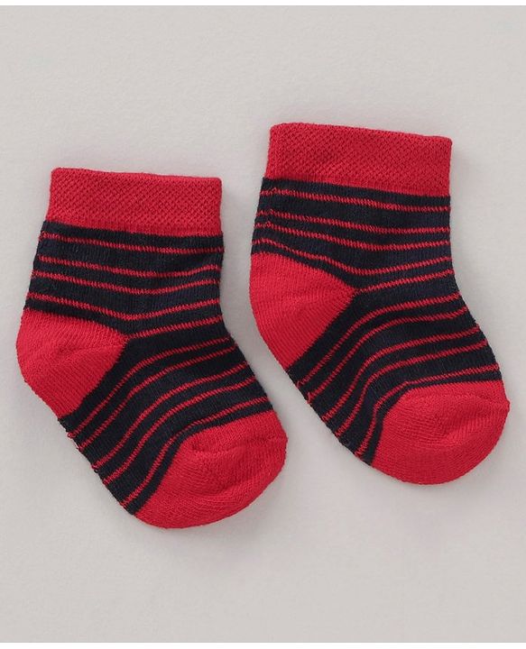 Cute Walk by Babyhug Anti Bacterial Ankle Length Non Terry Socks Strips Pack of 5 Pair - Multicolour