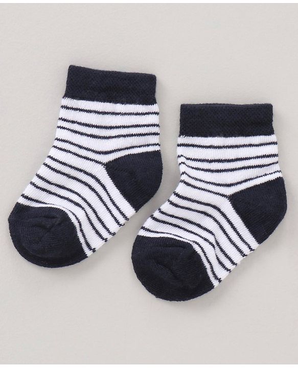 Cute Walk by Babyhug Anti Bacterial Ankle Length Non Terry Socks Strips Pack of 5 Pair - Multicolour