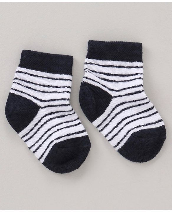 Cute Walk by Babyhug Anti Bacterial Ankle Length Non Terry Socks Strips Pack of 5 Pair - Multicolour