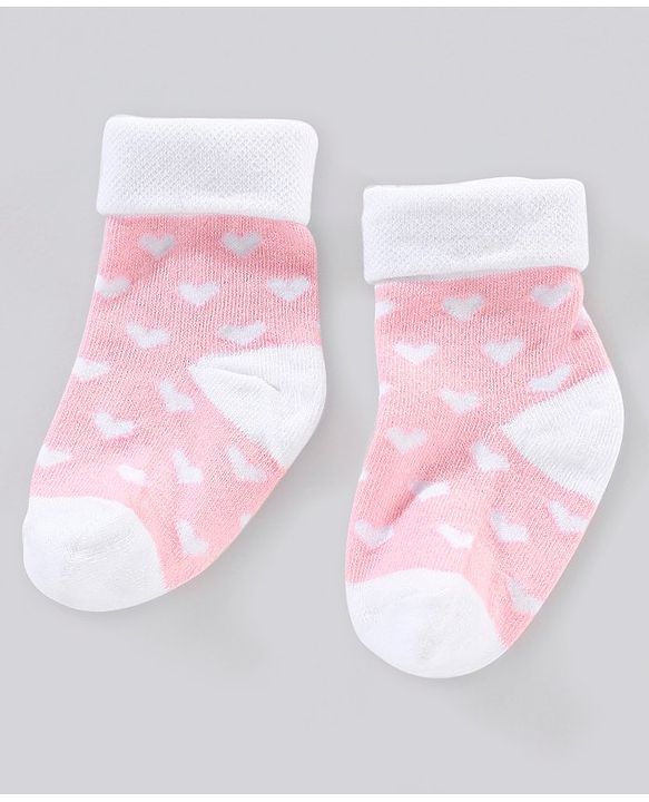 Cute Walk by Babyhug Cotton Anti Bacterial Ankle Length Socks Non Terry Stripes & Polka Dot Design Pack of 3 - Pink