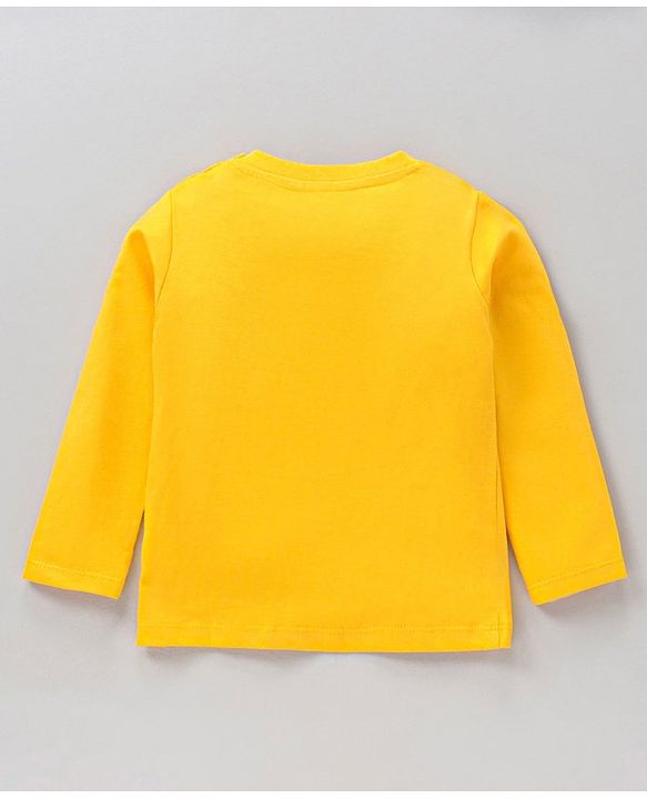 Babyhug Full Sleeves Cotton Striped and Text Printed T-shirts Pack of 3 - Blue Yellow