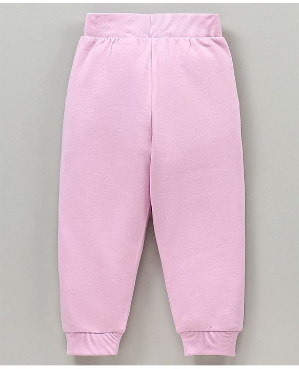 Babyhug 100% Cotton T-Shirt And Lounge Pant Text Print - White Peach Lilac