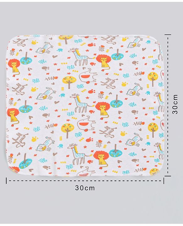 Babyhug 100% Cotton Wash Cloth Pack of 8 - Multicolor